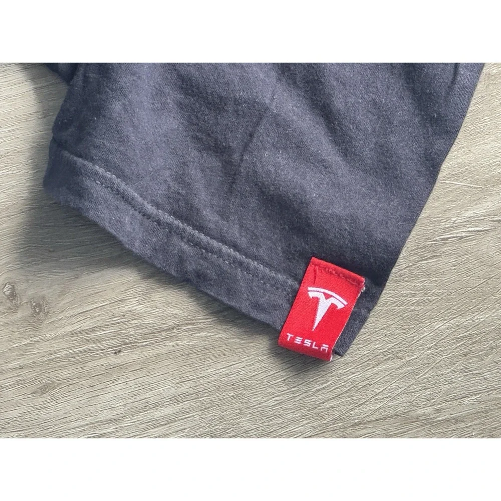 Tesla Logo T Shirt Mens Large Black 100% Cotton Graphic Crew Neck Tee M